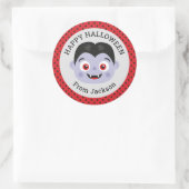 Gepersonaliseerde Happy Halloween Vampier Ronde St Ronde Sticker (Tas)