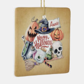 Gepersonaliseerde Happy Halloween | Versiering Keramisch Ornament (Rechts)