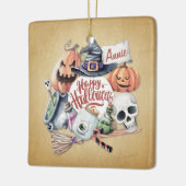 Gepersonaliseerde Happy Halloween | Versiering Keramisch Ornament (Links)