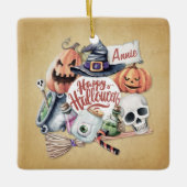 Gepersonaliseerde  Happy Halloween | Versiering Keramisch Ornament (Voorkant)