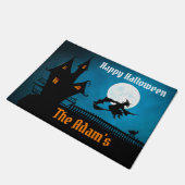 Gepersonaliseerde Happy Halloween Witch Deurmat (Schuin)
