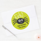 Gepersonaliseerde Happy Hallowen Spider Ronde Stic Ronde Sticker (Envelop)