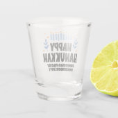 Gepersonaliseerde Happy Hanukkah Party-gunst Shot Shot Glas (Achterkant)