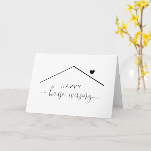 Gepersonaliseerde Happy Housiever/House-ifiek Kaart (Gele Bloem)