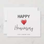 Gepersonaliseerde Happy Housiversary Heart Realty Kaart (Voorkant)