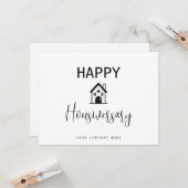 Gepersonaliseerde Happy Housiversary Heart Realty Kaart (Voorkant / Achterkant in situ)