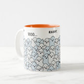 Gepersonaliseerde Happy Hungry Ghosts Patroon Hall Tweekleurige Koffiemok (Voorkant links)