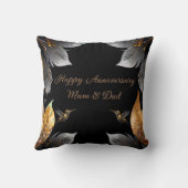 Gepersonaliseerde Happy Jubileum Golden Hummingbir Kussen (Achterkant)