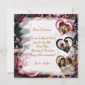 Gepersonaliseerde Happy Jubileum Steampunk Foto Kaart (Achterkant)