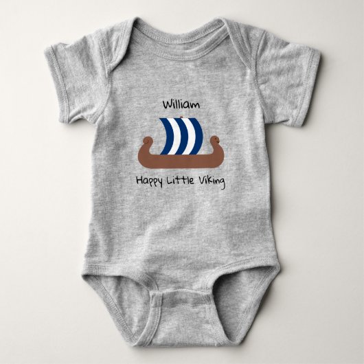 Gepersonaliseerde Happy Little Viking Romper (Voorkant)