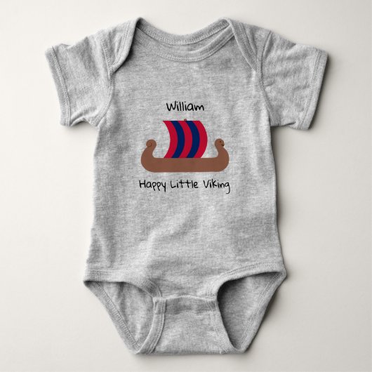 Gepersonaliseerde Happy Little Viking Romper (Voorkant)