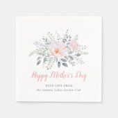 Gepersonaliseerde Happy Moederdag Blush Bloemen Servet (Voorkant)