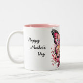 Gepersonaliseerde Happy Moederdag Butterfly Tweekleurige Koffiemok (Links)