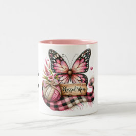Gepersonaliseerde Happy Moederdag Butterfly Tweekleurige Koffiemok