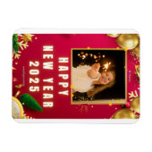Gepersonaliseerde Happy New Year 2025-fotokaart Magneet (Horizontaal)