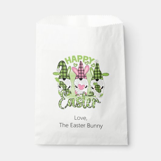 Gepersonaliseerde Happy Paasgnomen roze Groen Bedankzakje (Voorkant)