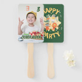 Gepersonaliseerde Happy Party Fan Faces Handwaaier (Voorkant en achterkant)
