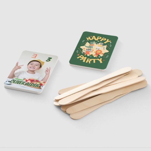 Gepersonaliseerde Happy Party Fan Faces Handwaaier (Niet-gemonteerd)