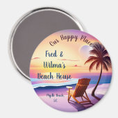 Gepersonaliseerde Happy Place aangepaste locatie Magneet (Voorkant / Achterkant)