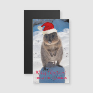 Gepersonaliseerde Happy Quokka Merry Kerstmagneet