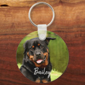 Gepersonaliseerde Happy Rottweiler-Sleutelhanger Sleutelhanger (Voorkant)