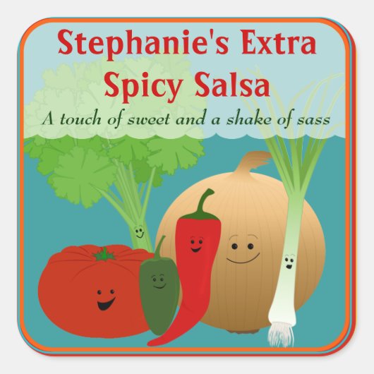 Gepersonaliseerde Happy Salsa Sticker (Voorkant)
