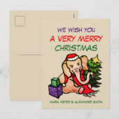 Gepersonaliseerde  Happy Schattigee Cartoon Kerst Feestdagenkaart (Voorkant / Achterkant)