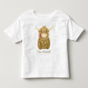 Gepersonaliseerde Happy Scottish Highland Cow Kinder Shirts