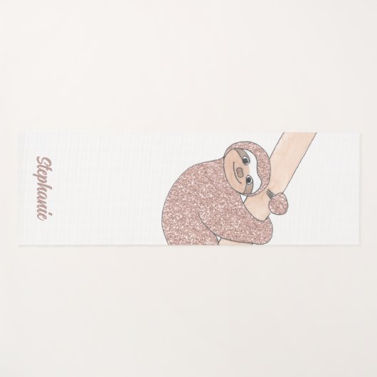 Gepersonaliseerde Happy Sloth Schattige Yogamat (Voorkant (horizontaal))