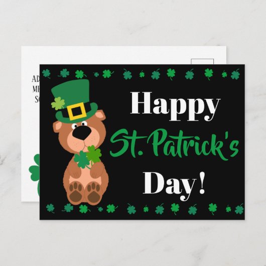 Gepersonaliseerde Happy St Patrick's Day bewerkbaa Feestdagenkaart (Voorkant / Achterkant)