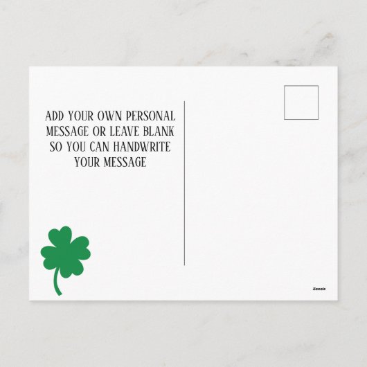 Gepersonaliseerde Happy St Patrick's Day bewerkbaa Feestdagenkaart (Achterkant)