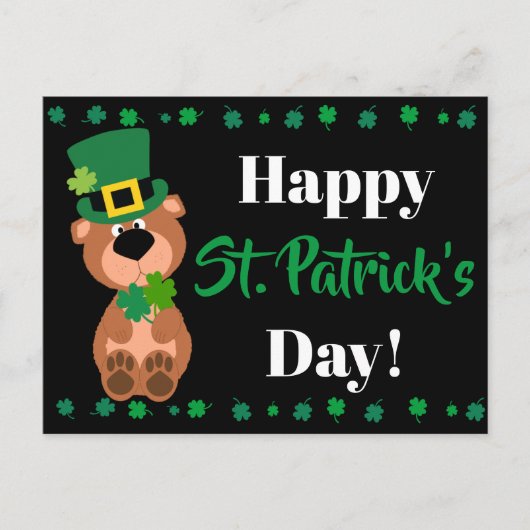 Gepersonaliseerde Happy St Patrick's Day bewerkbaa Feestdagenkaart (Voorkant)