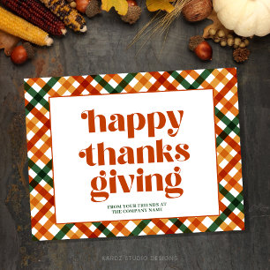 Gepersonaliseerde Happy Thanksgiving Business-brie Feestdagenkaart