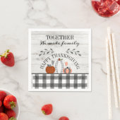 Gepersonaliseerde Happy Thanksgiving Plaid Pumpkin Servet (Insitu)