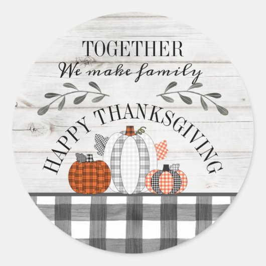Gepersonaliseerde Happy Thanksgiving Stickers (Voorkant)
