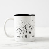 Gepersonaliseerde Happy Tin jaren Tweekleurige Koffiemok (Links)