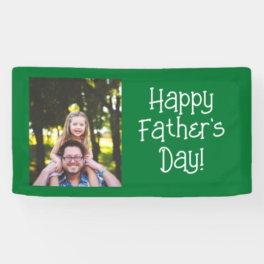 Gepersonaliseerde Happy Vaderdag Foto Spandoek (Horizontaal)