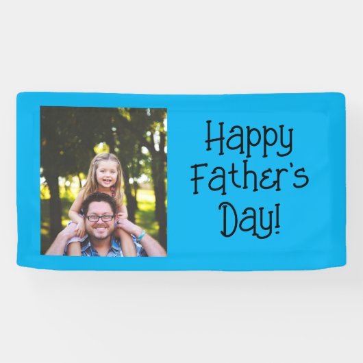 Gepersonaliseerde Happy Vaderdag Foto Spandoek (Horizontaal)