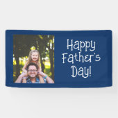 Gepersonaliseerde Happy Vaderdag Foto Spandoek (Horizontaal)