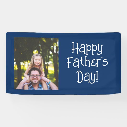 Gepersonaliseerde Happy Vaderdag Foto Spandoek (Horizontaal)