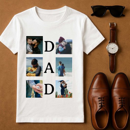 Gepersonaliseerde Happy Vaderdag Kaart met Foto T-shirt