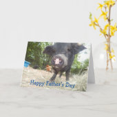 Gepersonaliseerde Happy Vaderdag, Mini Pig Kaart (Gele Bloem)