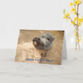 Gepersonaliseerde Happy Vaderdag, Mini Pig Kaart (Gele Bloem)