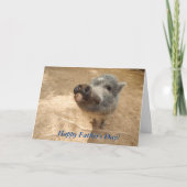 Gepersonaliseerde Happy Vaderdag, Mini Pig Kaart (Voorkant)