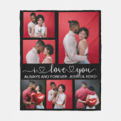 Gepersonaliseerde Happy Valentijns Dag 6 Foto Fleece Deken (Voorkant)