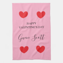 Gepersonaliseerde Happy Valentijns's rood hart roz