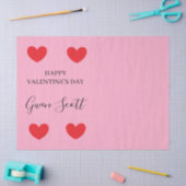 Gepersonaliseerde Happy Valentijns's rood hart roz Tissuepapier (Craft)