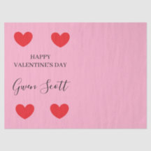 Gepersonaliseerde Happy Valentijns's rood hart roz