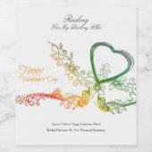 Gepersonaliseerde Happy Valentine's Day Edition Wijn Etiket (Enkel label)