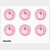 Gepersonaliseerde Happy Valentine's Day Eenhoorn S Ronde Sticker (Vel)